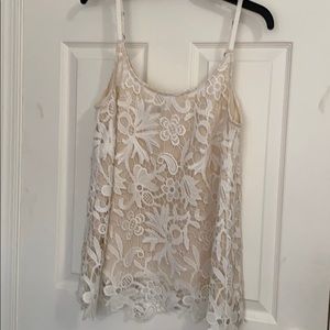 Cabi lined lace tank